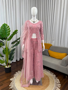 Designer Faux Georgette with Rivet Moti