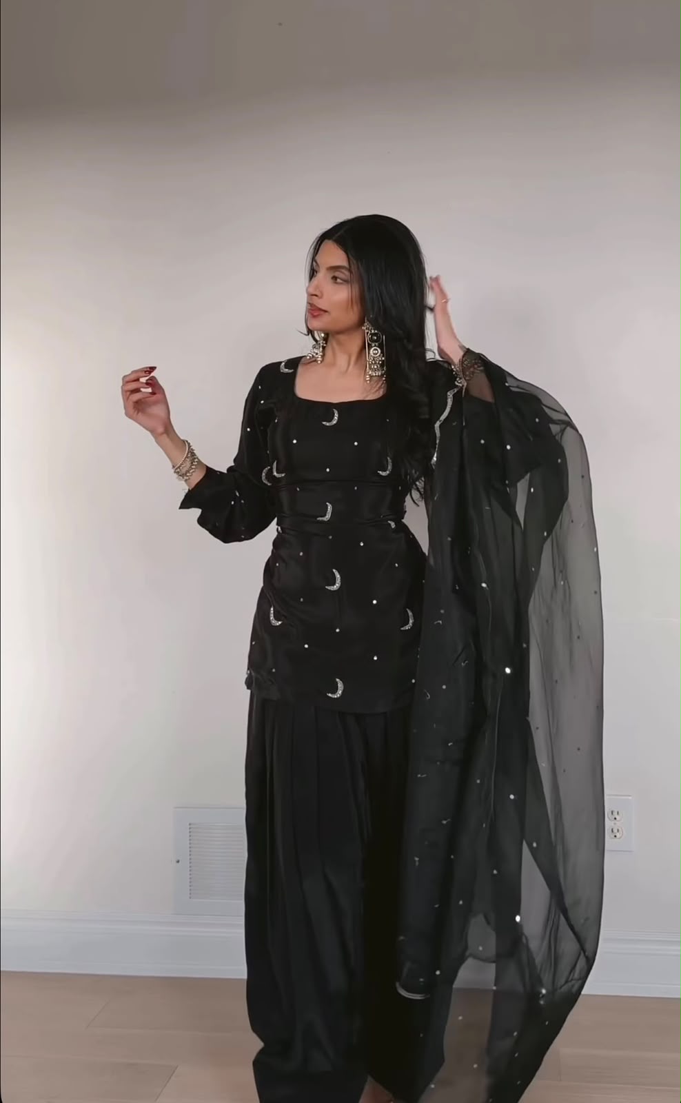 Designer Black Farshi Salwar Suit