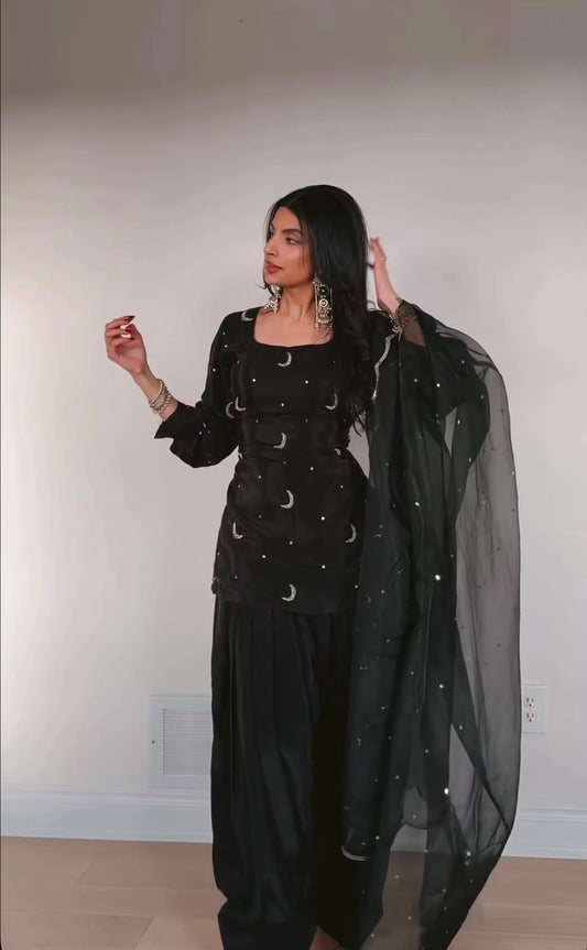 Designer Black Farshi Salwar Suit