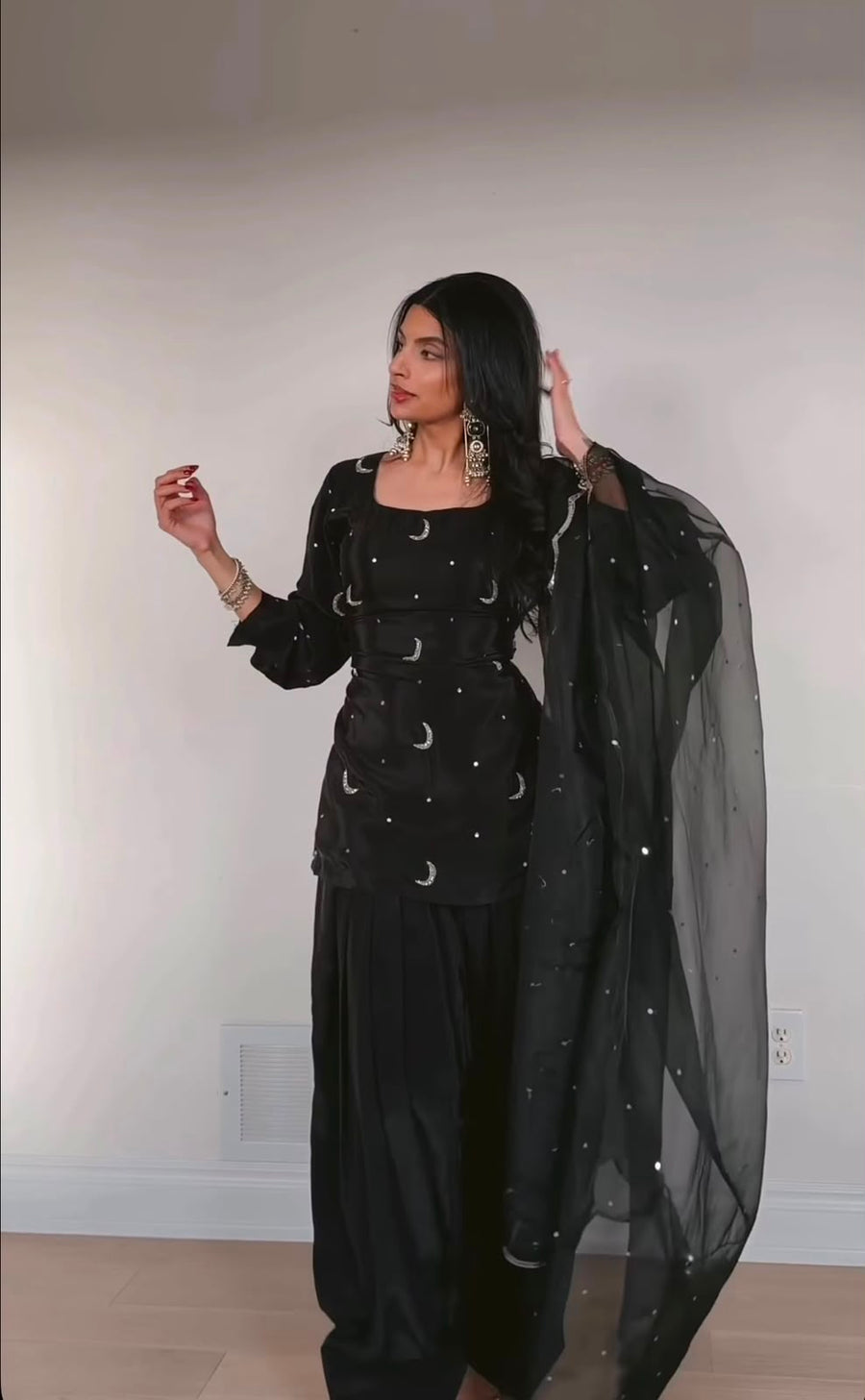 Designer Black Farshi Salwar Suit