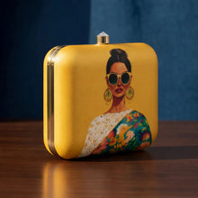 Yellow Based Classy Women Printed Clutch