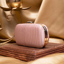 Baby Pink Ribbed Fabric Clutch