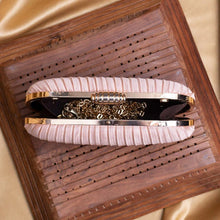 Baby Pink Ribbed Fabric Clutch