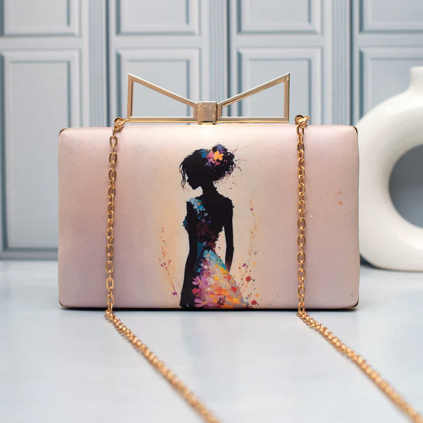 Multicolor Art Printed Clutch Bag For Women