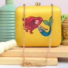 Mermaid Print Clutch Bag with Detachable Sling