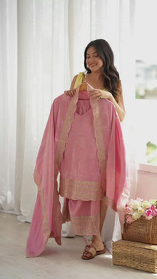 Glass Roman Silk Fabric Farshi Salwar