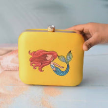 Mermaid Print Clutch Bag with Detachable Sling