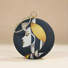 Golden Eclipse Woman Round Clutch